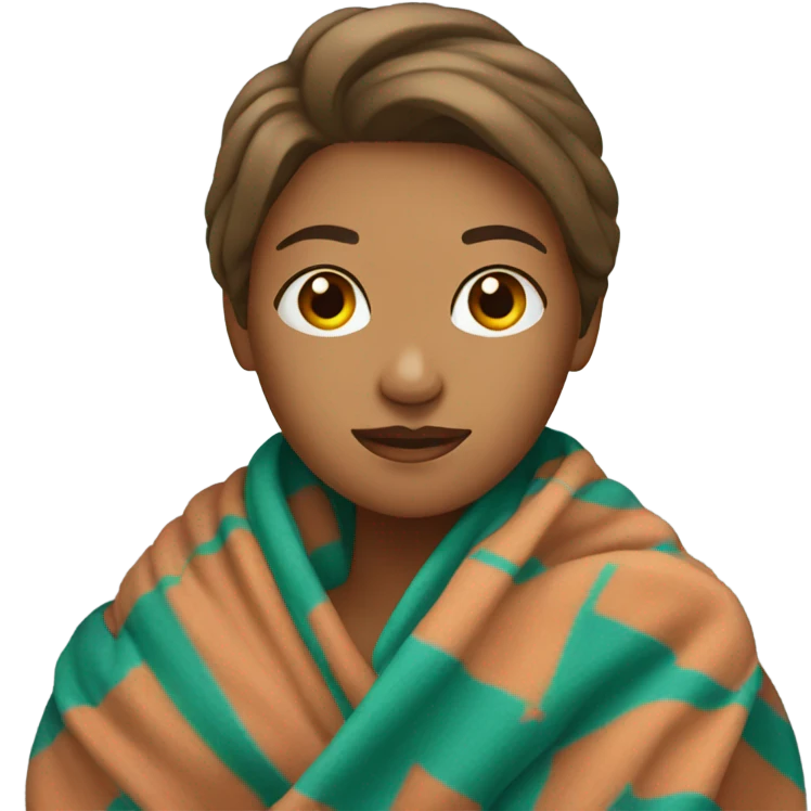 woman with blanket emoji