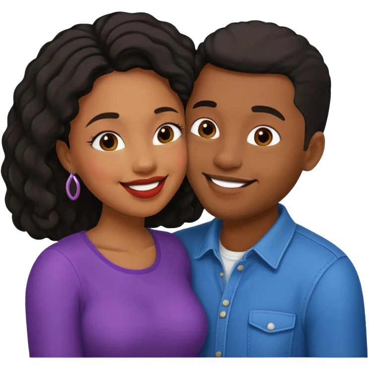 Black couple kissing emoji