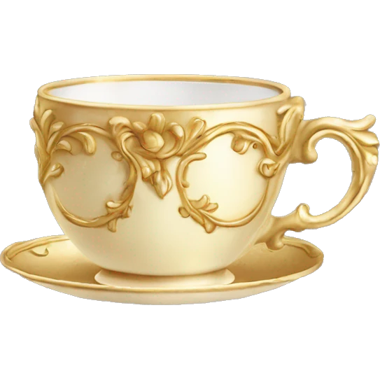 Light gold vintage rococo coffee cup  emoji