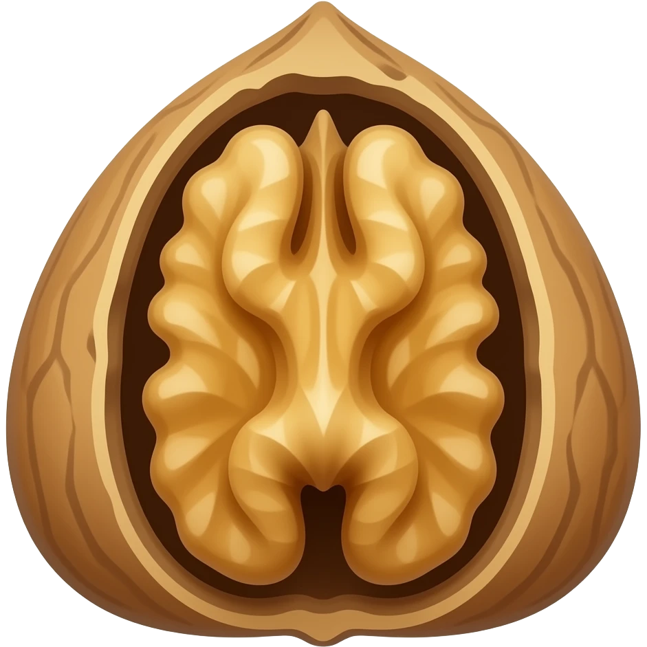 A singlw walnut is in a hut emoji