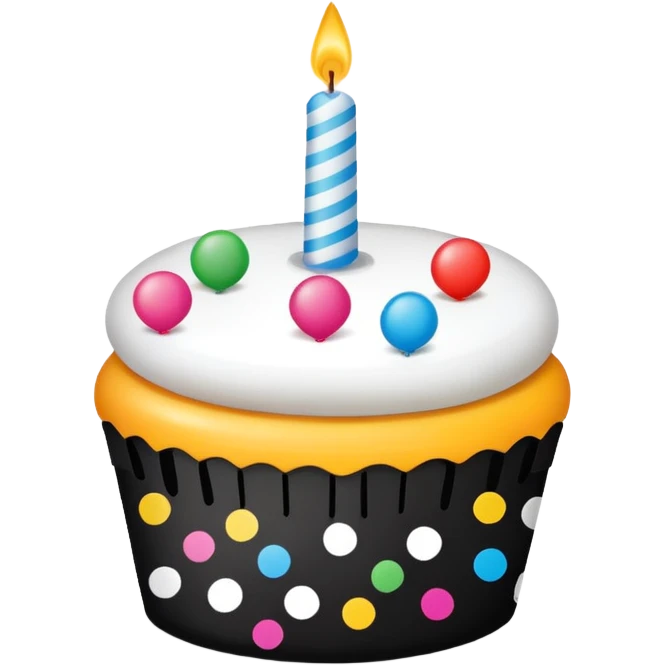 birthday sign in black and white polk a dots emoji