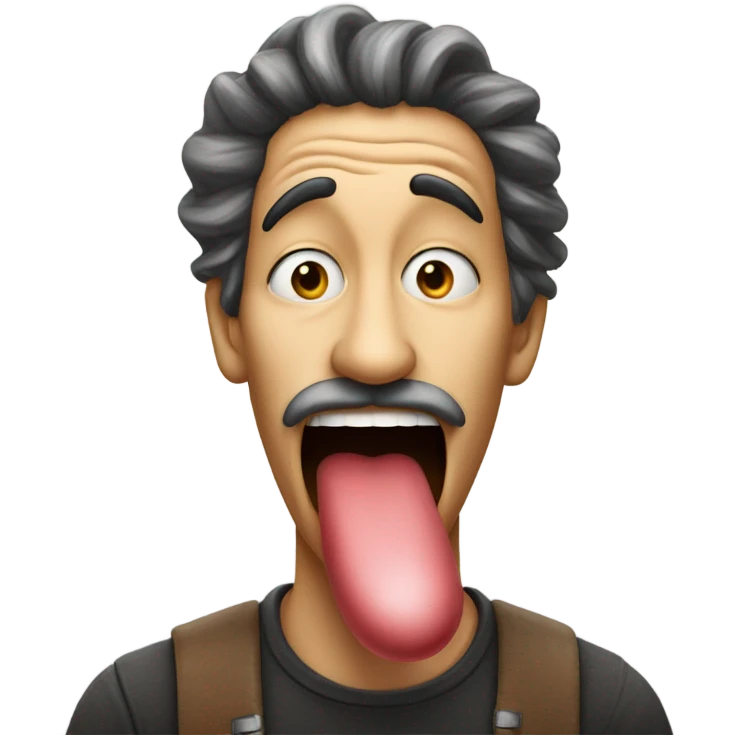 Man with long tongue emoji