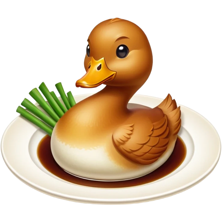 Peking duck, crispy golden skin, Chinese cuisine, emoji style emoji