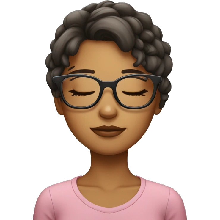 cute sleepy girl with glasses emoji