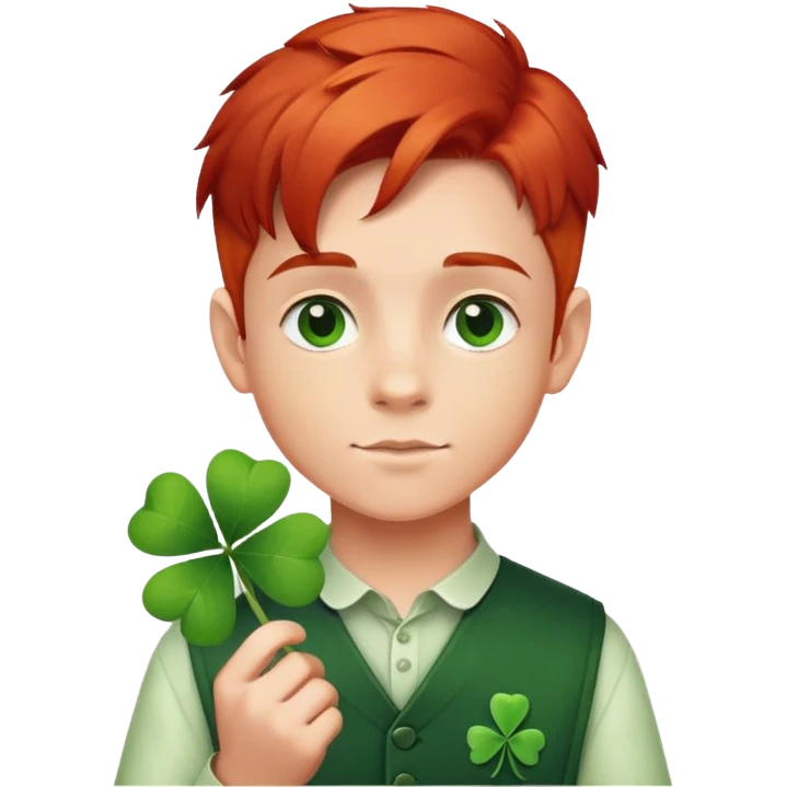 ragazzo daj capelli rossi e quadrifoglio  emoji