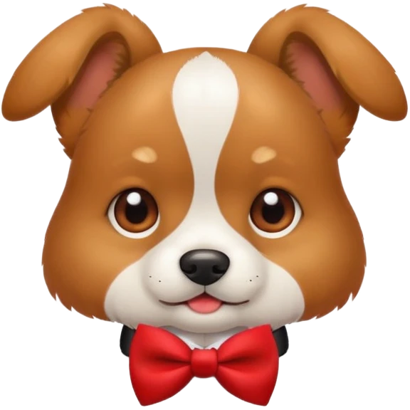 cute dog with a bow tie emoji