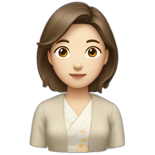 japanese woman brown hair emoji
