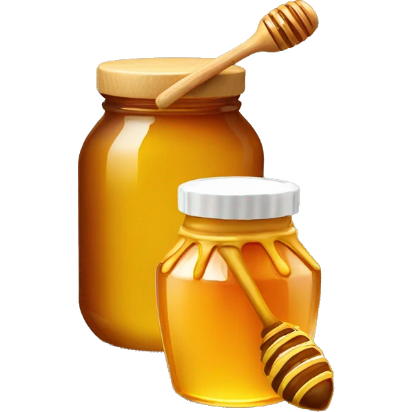 A jar of honey with a plain bottle  emoji