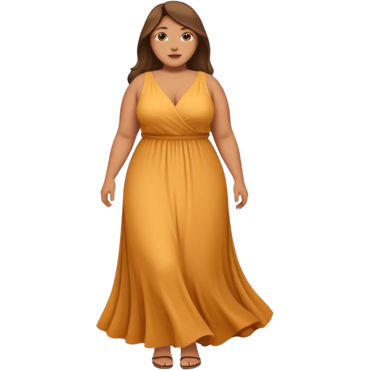 A plus sized woman in a maxi dress emoji