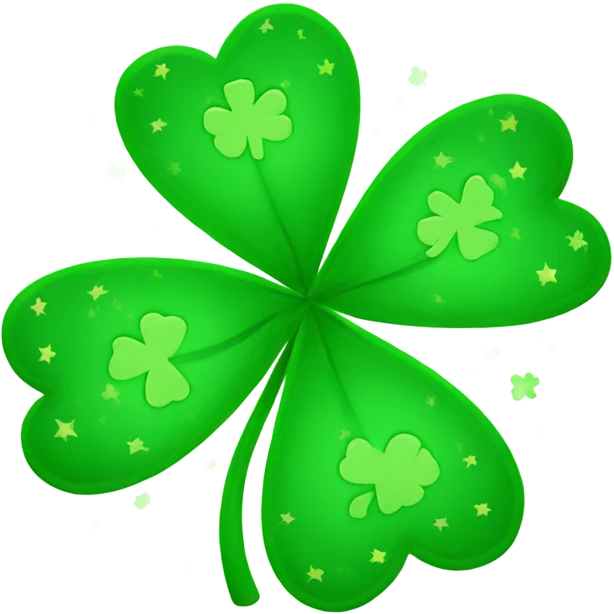 4 leaves clover with stars emoji