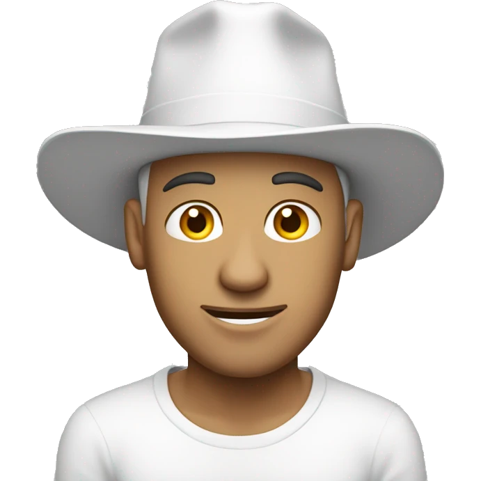 Guy wearing white pointy hat emoji
