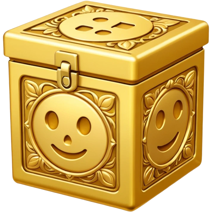 open Gold box frontview emoji