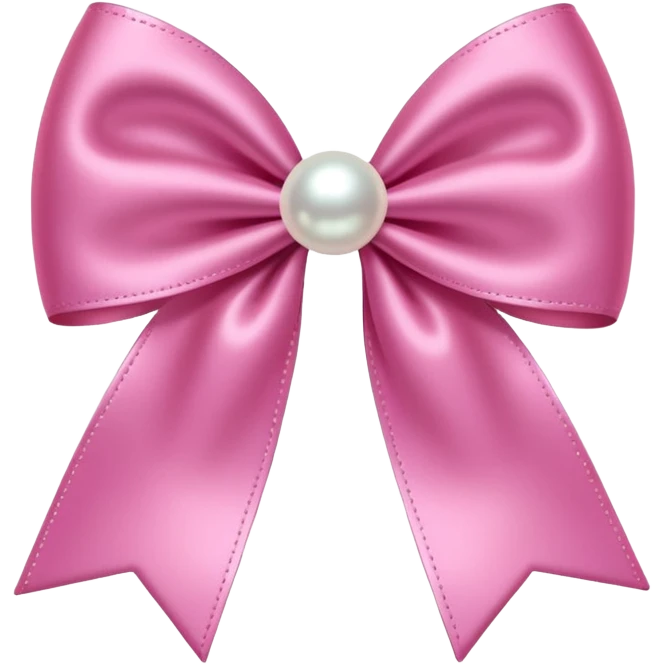 Pink bow with hanging pearl emoji
