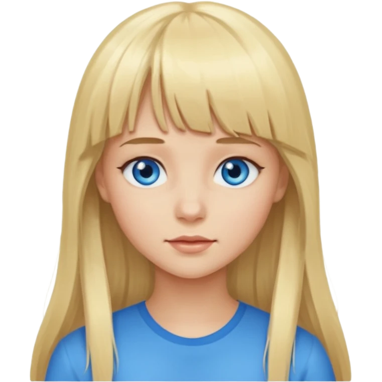 Fille blonde cheveux longs Frange emoji