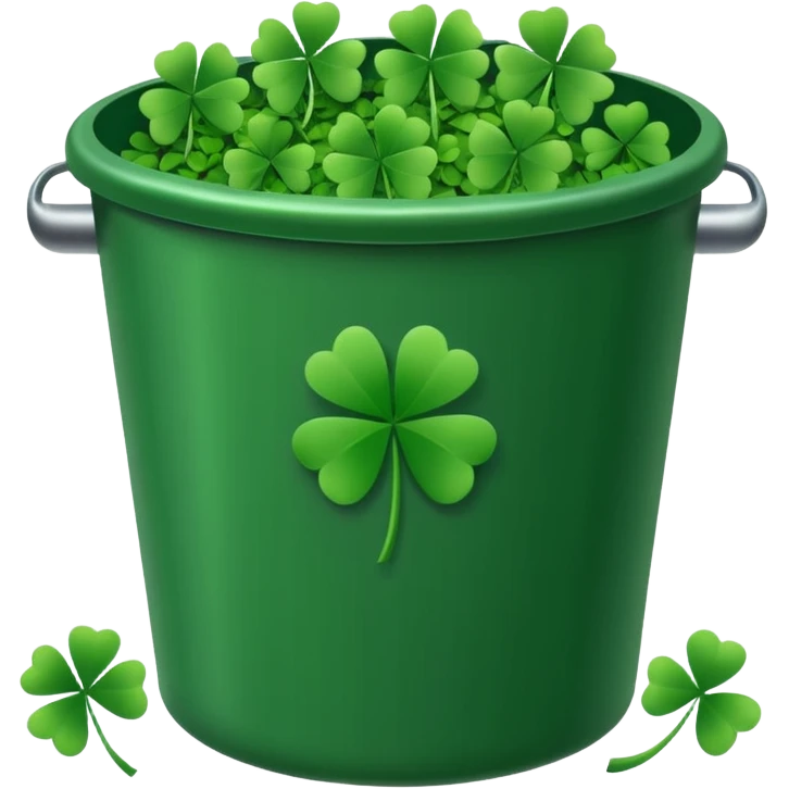 trash bin with lucky clovers emoji