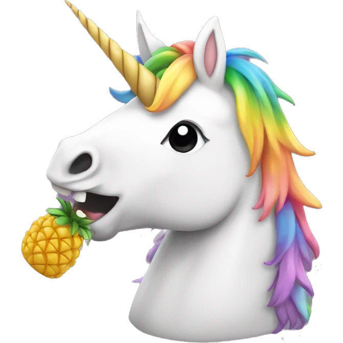 unicorn eating pineaplle emoji