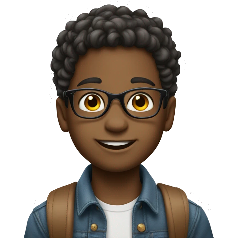 happy boys in stylish outfits little girl with glasses emoji