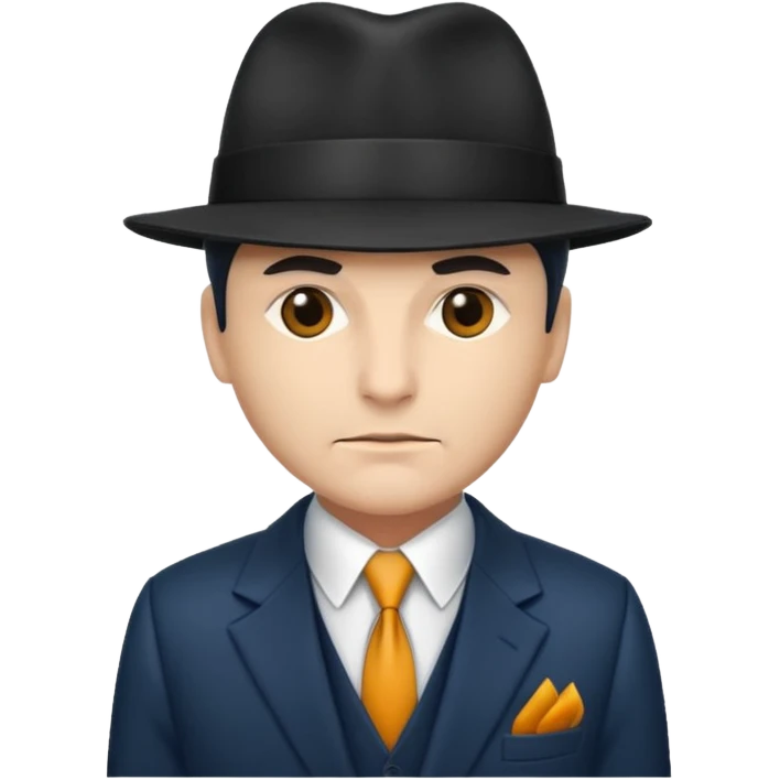 Mobster with different colored suit and hat emoji
