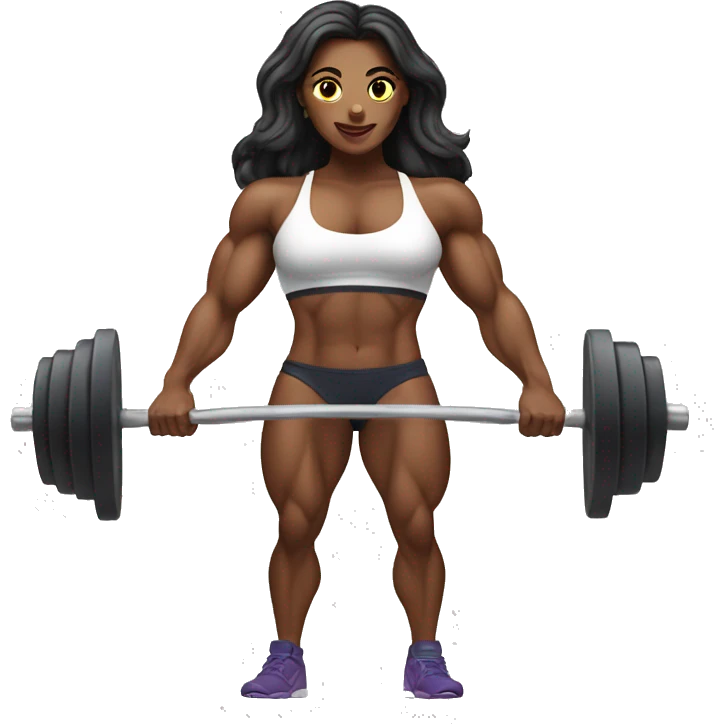 Female bodybuilder lifting weights emoji