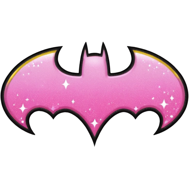 Make a batman logo emoji (girly) it should be black yellow and pink. emoji