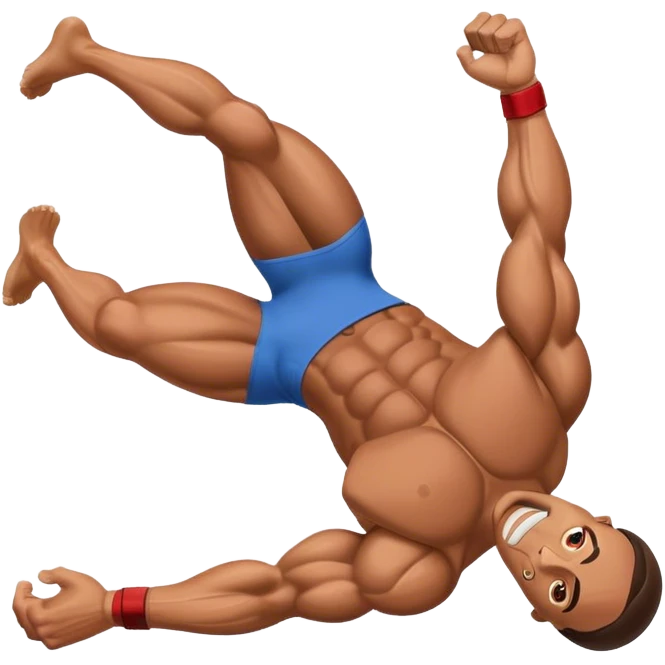 bodybuilder laying-down exercise emoji