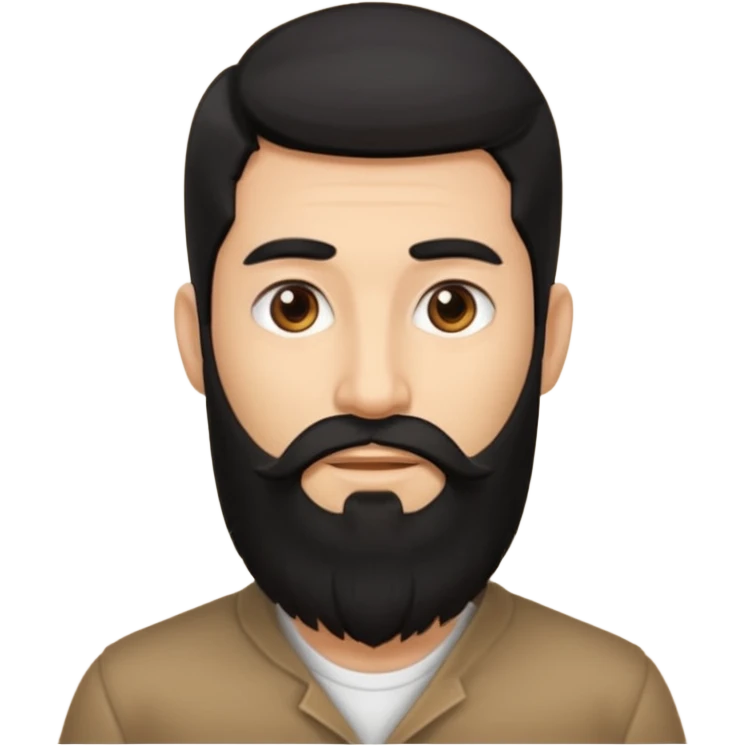 رجل لديه شعراسود طويل ولحية  emoji
