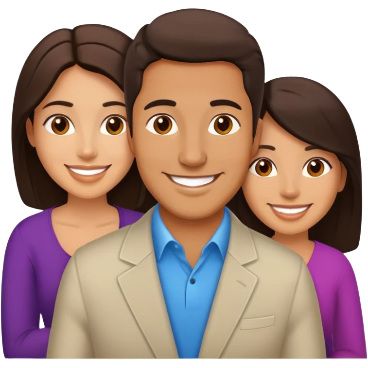 A Latino man married to two Latina women. emoji