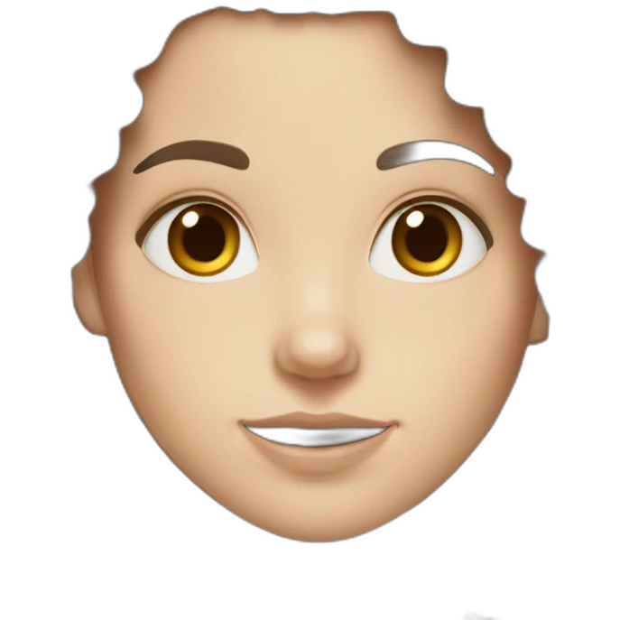 White girl with dark brown curly long hair emoji