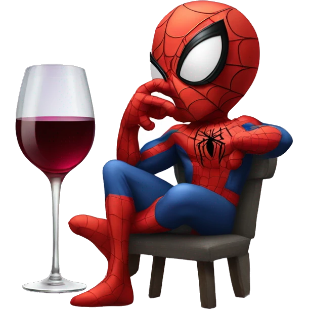 spider man with a glass of wine  emoji