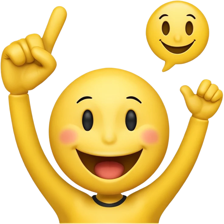 a cheering smiley with the words "Rabea! Rabea!" shouting over his head emoji