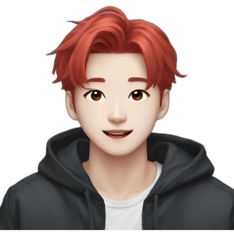 hyunjin red hair stray kids emoji