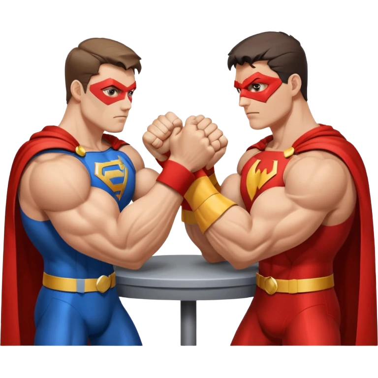2 superheroes arm wrestling each other emoji