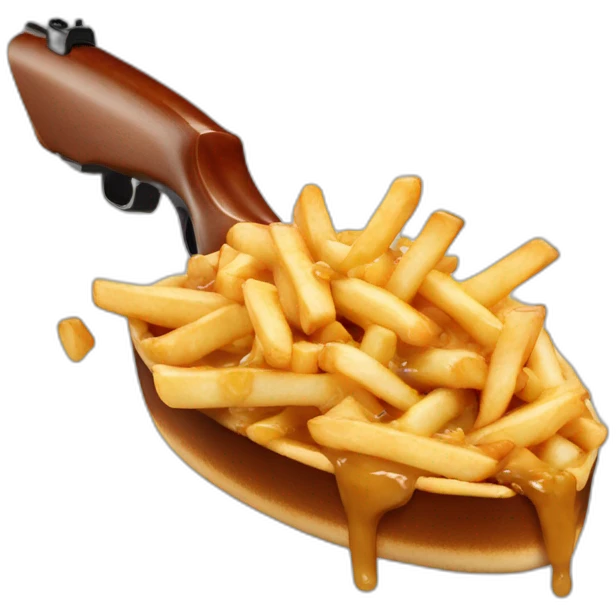 Poutine avec un fusil emoji