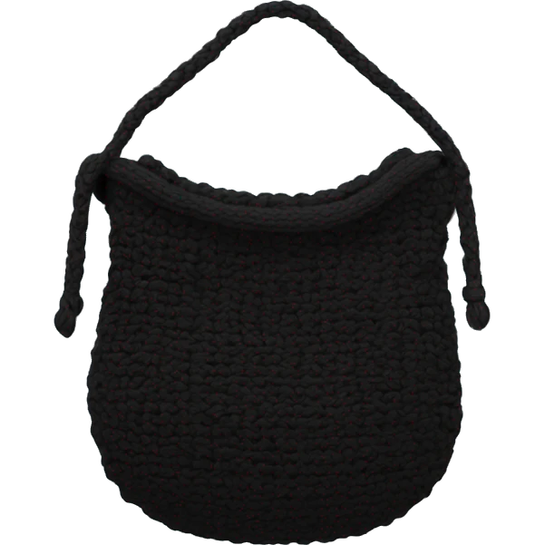 Black knitted sling bag emoji