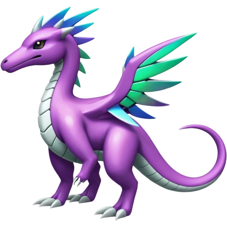 Shiny Green and Purple Salazzle-Palkia-Silvally-Dialga-fusion emoji