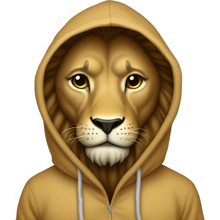 Incognito lion in hoodie emoji