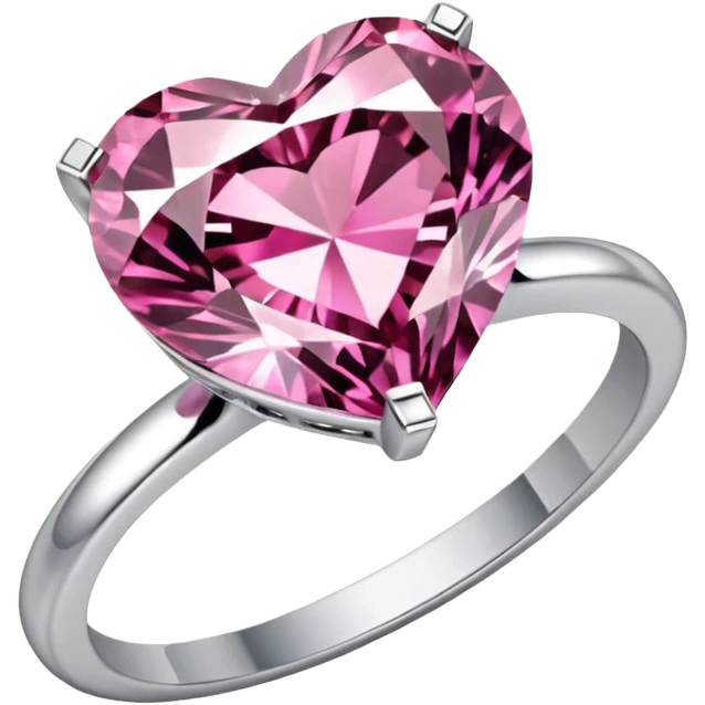 Pink heart diamond ring emoji