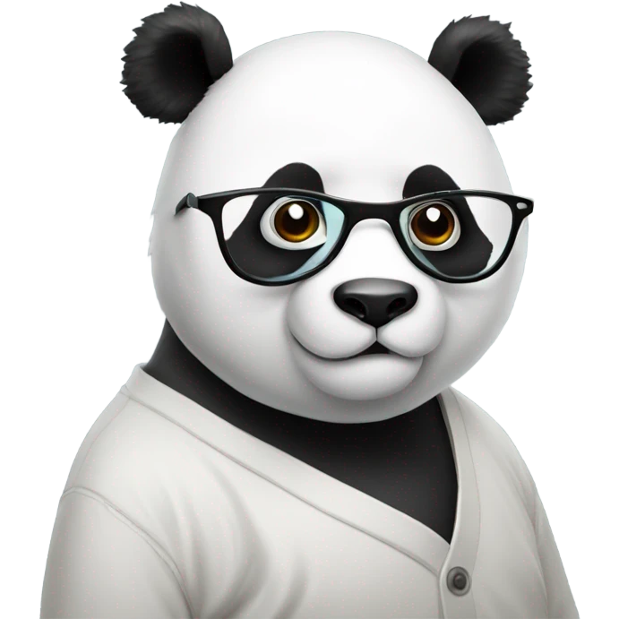 Panda con lentes fumando emoji
