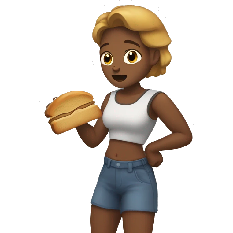 pam the brawler eating bread emoji