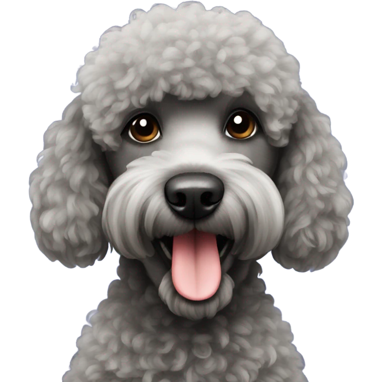 black poodle dog with christmas hay emoji