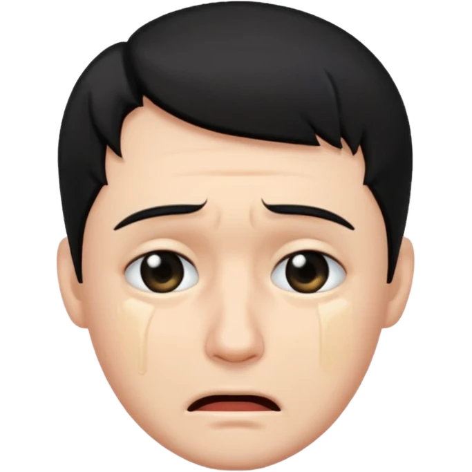 man crying with black hair emoji