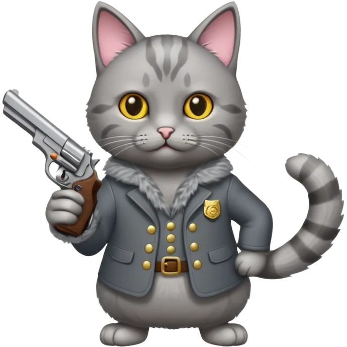 Gato con pistola emoji