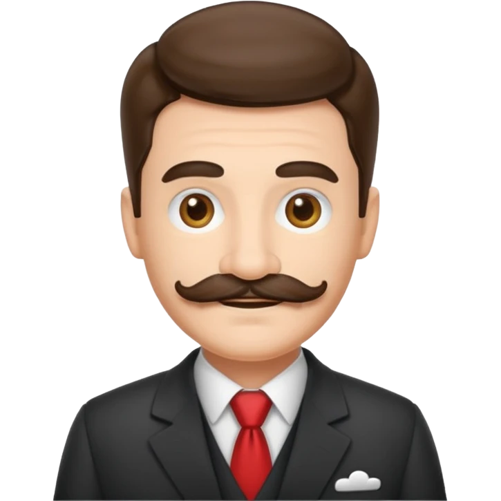 a housekeeper in suit with a mustache emoji