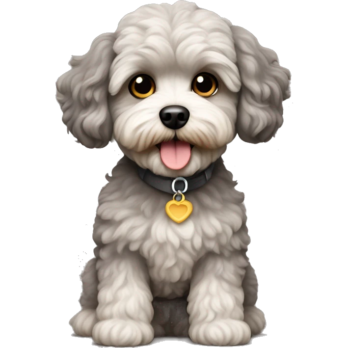 Dog maltipoo grey/brown fur emoji
