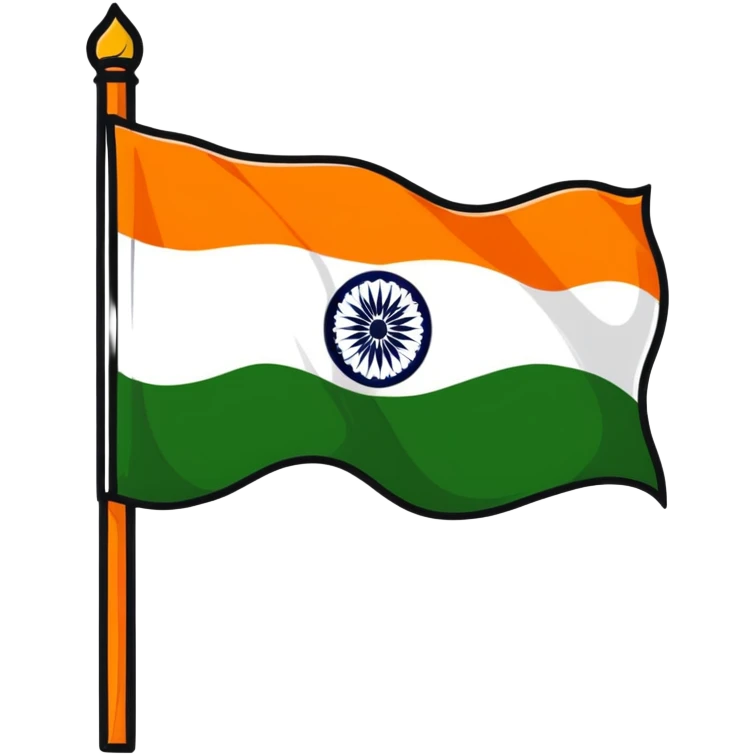 Indian flag, simple, clean, iconic, no text emoji