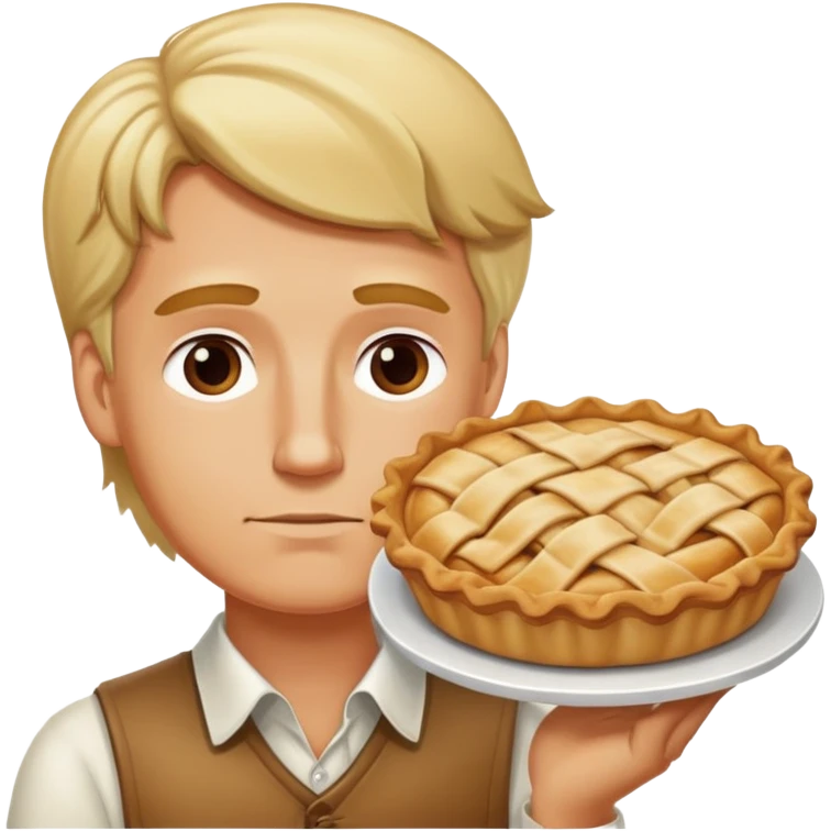 Blonde man dreaming about apple pie  emoji