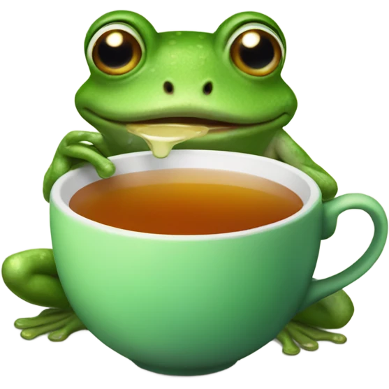 Frog drinking tea emoji