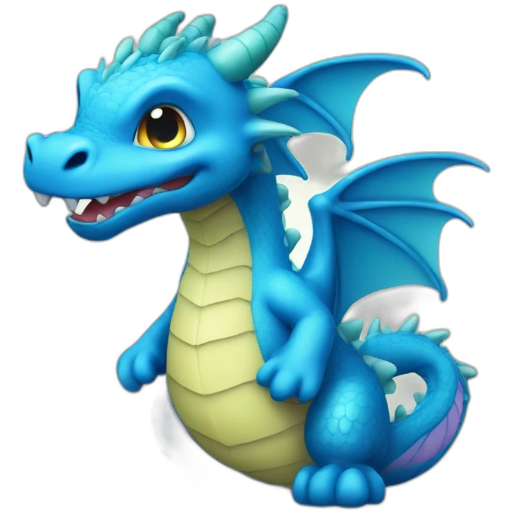 a cute dragon with blue emoji