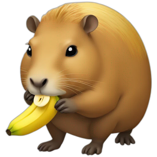 Capybara eating banana emoji