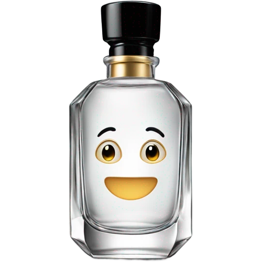 smiling perfume with black cap emoji